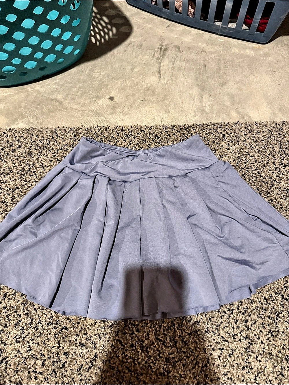 Purple Pleated Skater Skirt